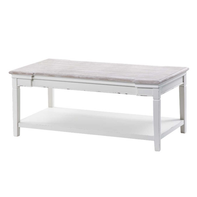 mesa centro madera blanco natural 110x58x46 cm