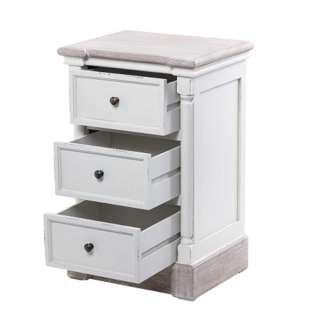 mesita madera blanco natural 45x35x68 cm