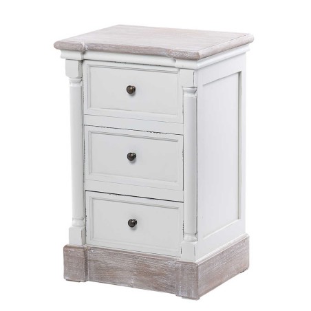 mesita madera blanco natural 45x35x68 cm