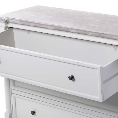 comoda madera blanco natural 100x40x76 cm