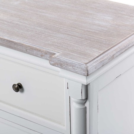 comoda madera blanco natural 100x40x76 cm