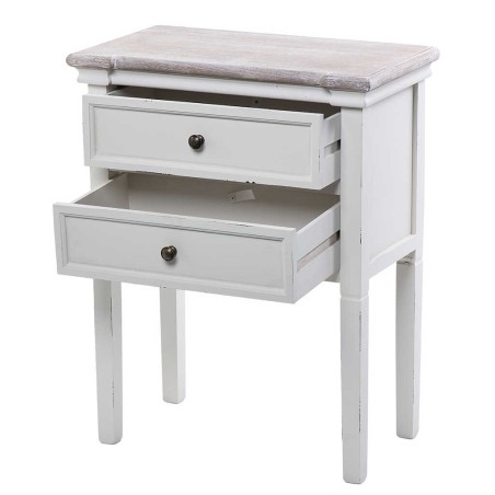 mesita madera blanco natural 53x30x68 cm