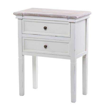 mesita madera blanco natural 53x30x68 cm