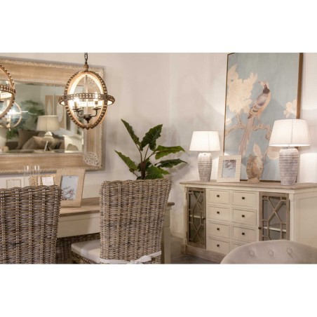 aparador madera blanco-natural 160x45x82 cm