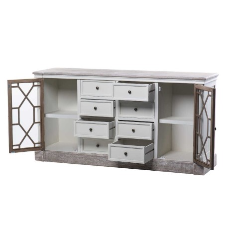 aparador madera blanco-natural 160x45x82 cm