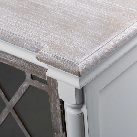 aparador madera blanco-natural 160x45x82 cm