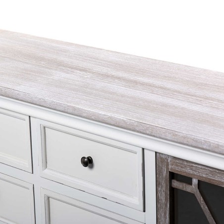 aparador madera blanco-natural 160x45x82 cm