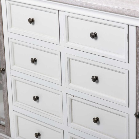 aparador madera blanco-natural 160x45x82 cm