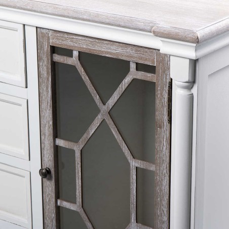 aparador madera blanco-natural 160x45x82 cm