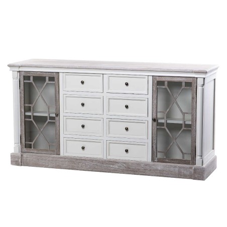 aparador madera blanco-natural 160x45x82 cm