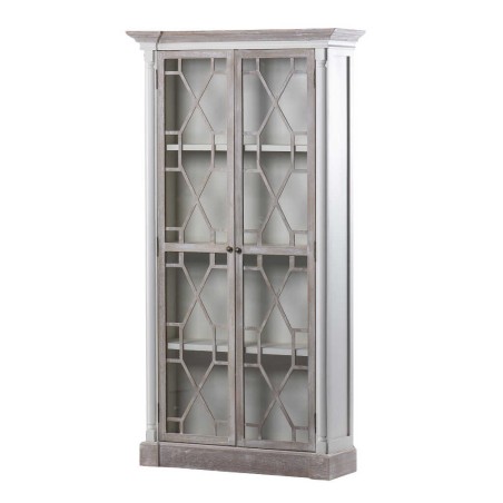 vitrina madera blanco-natural 102x39x191 cm