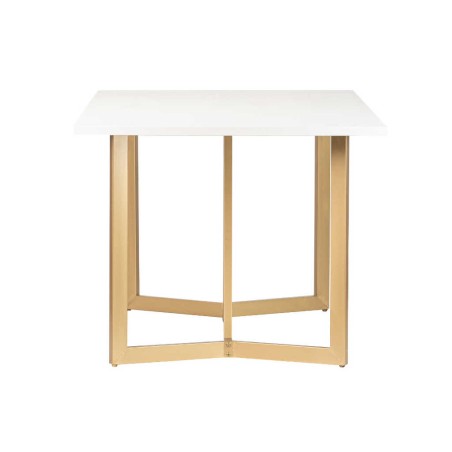 mesa comedor mdf metal blanca dorada 180x90x75 cm