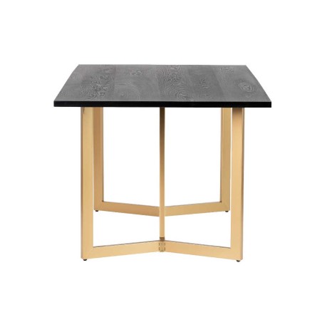 mesa comedor mdf metal negra dorada 180x90x75 cm