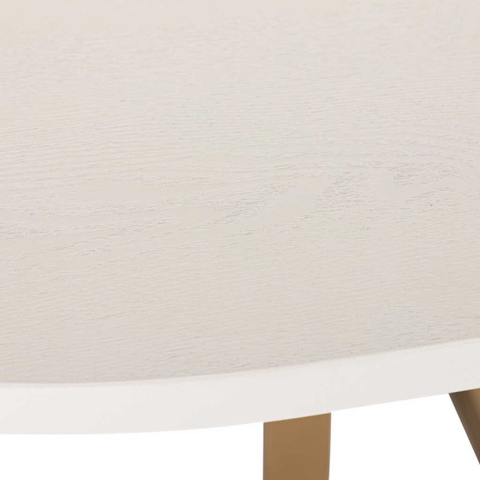 mesa comedor mdf metal blanca dorada 160x100x75 cm