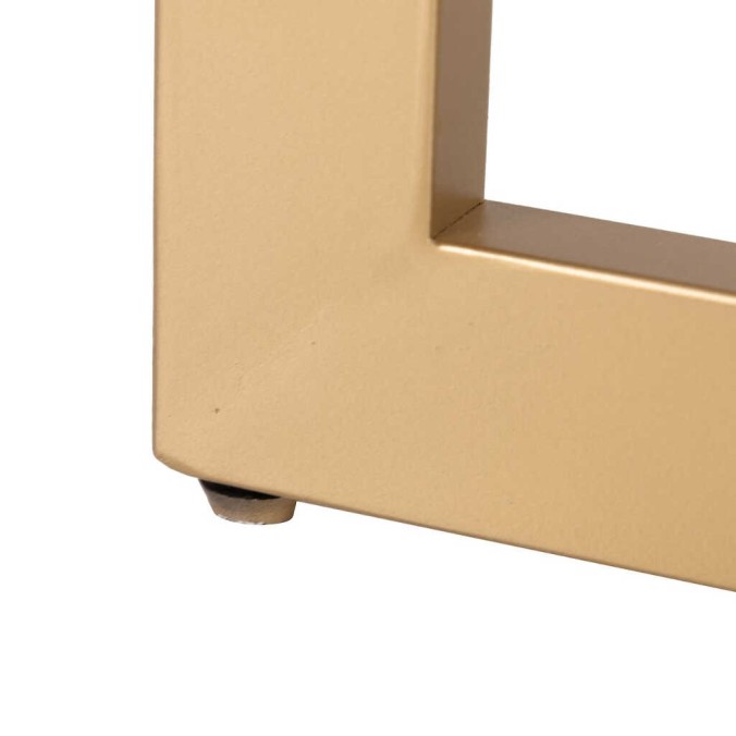 mesa comedor mdf metal blanca dorada 160x100x75 cm