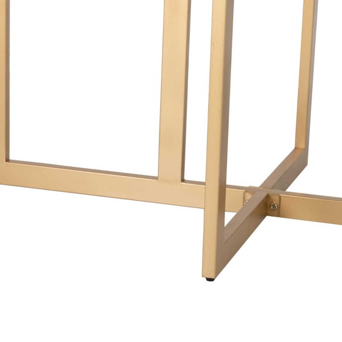 mesa comedor mdf metal blanca dorada 160x100x75 cm