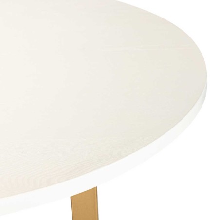 mesa comedor mdf metal blanca dorada 160x100x75 cm