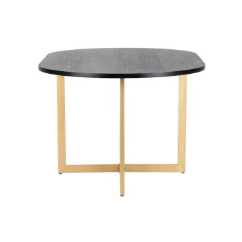mesa comedor mdf metal negro dorado 160x100x75 cm 2