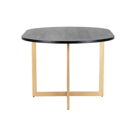 mesa comedor mdf metal negro dorado 160x100x75 cm