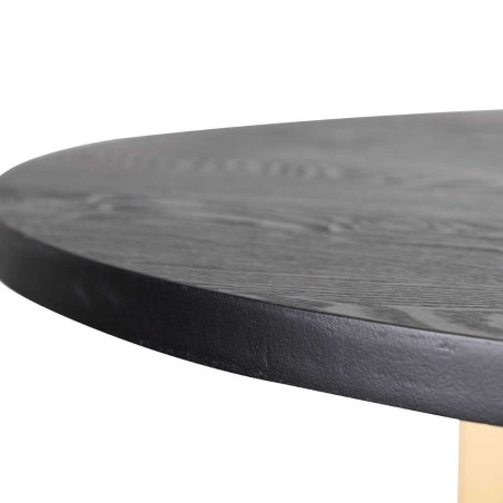 mesa comedor mdf metal negro dorado 160x100x75 cm