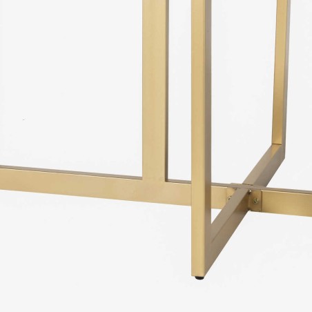 mesa comedor mdf metal negro dorado 160x100x75 cm