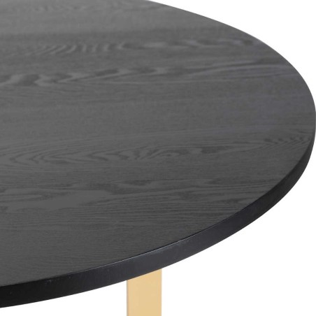 mesa comedor mdf metal negro dorado 160x100x75 cm
