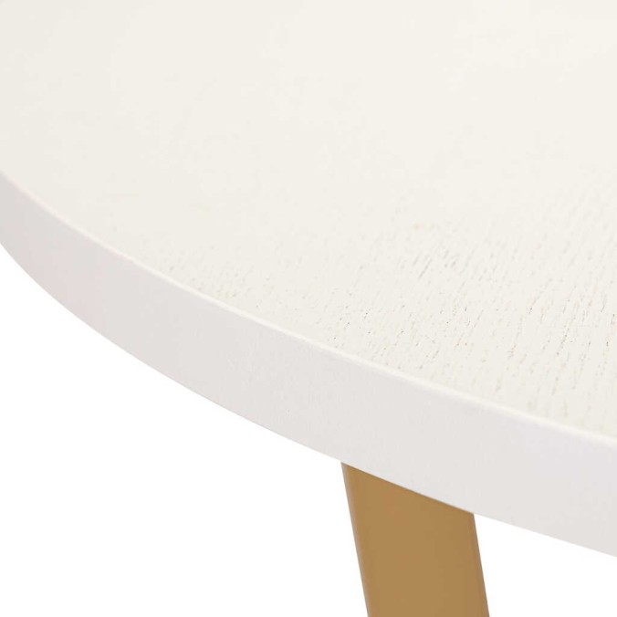 mesa comedor mdf metal blanca dorada 110x110x75cm 