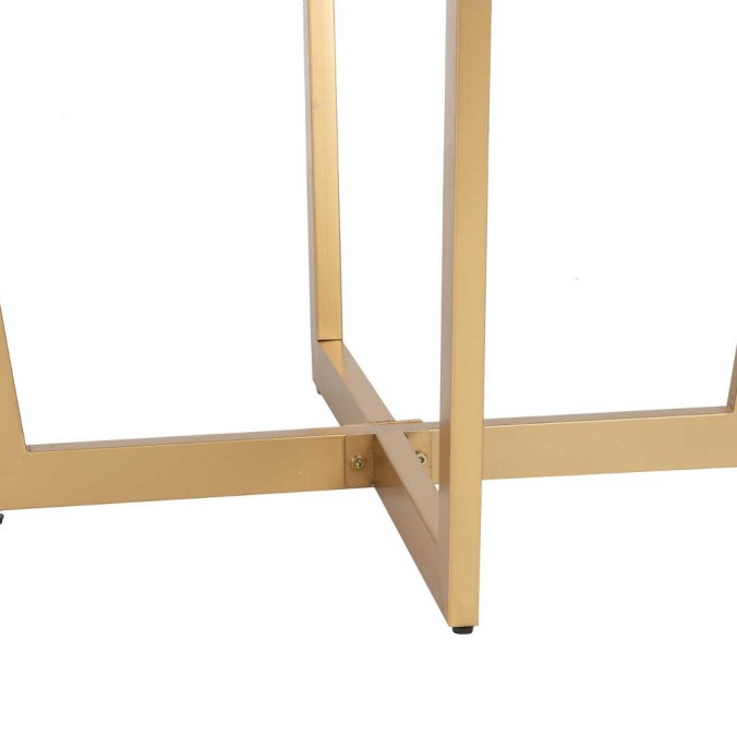 mesa comedor mdf metal blanca dorada 110x110x75cm 