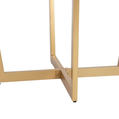 mesa comedor mdf metal blanca dorada 110x110x75cm 