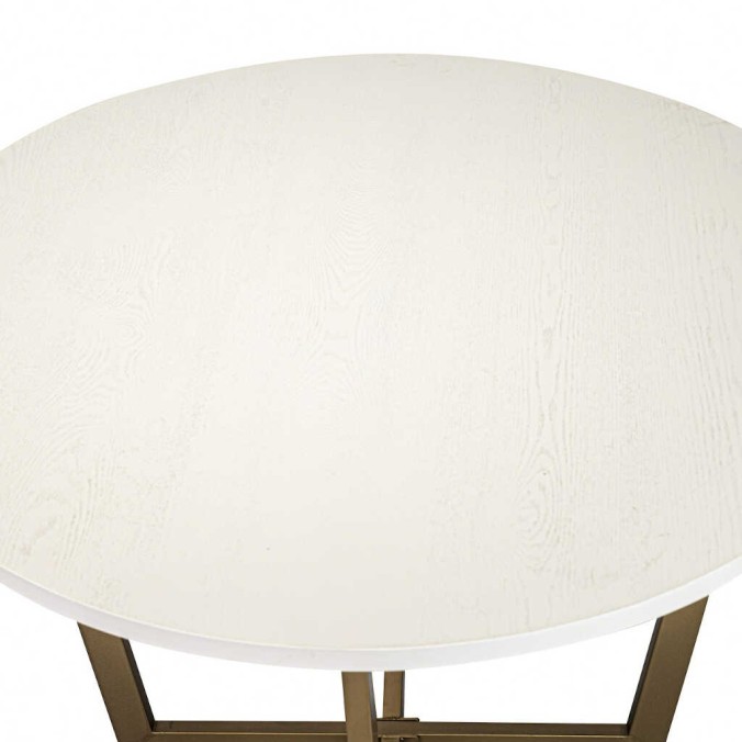 mesa comedor mdf metal blanca dorada 110x110x75cm 