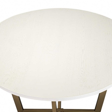 mesa comedor mdf metal blanca dorada 110x110x75cm 