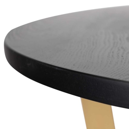 mesa comedor mdf metal negra dorada 110x110x75 cm 