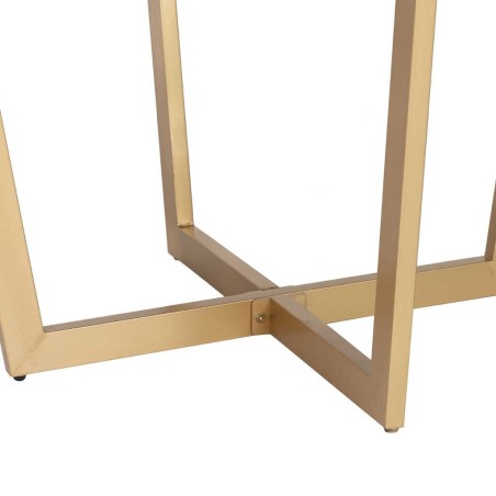 mesa comedor mdf metal negra dorada 110x110x75 cm 