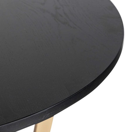 mesa comedor mdf metal negra dorada 110x110x75 cm 