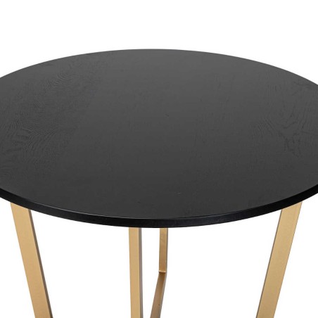 mesa comedor mdf metal negra dorada 110x110x75 cm 