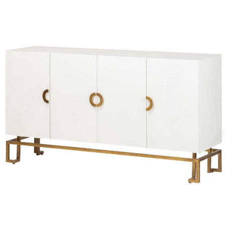 aparador blanco-dorado madera-metal 152x40x82 cm