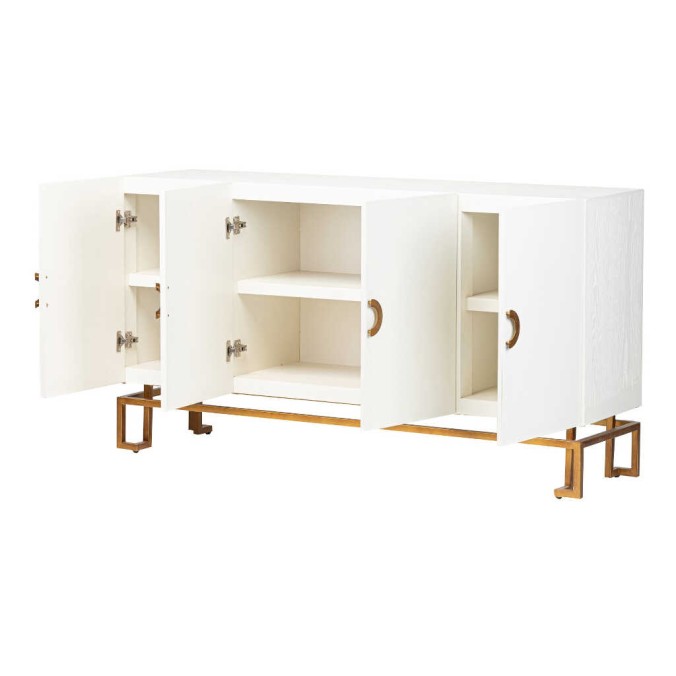 aparador blanco-dorado madera-metal 152x40x82 cm aparador blanco-dorado madera-metal 152x40x82 cm