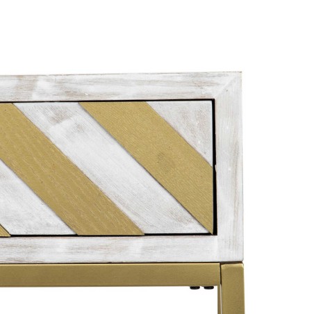 consola madera-metal blanco-dorado 120x35x81 cm