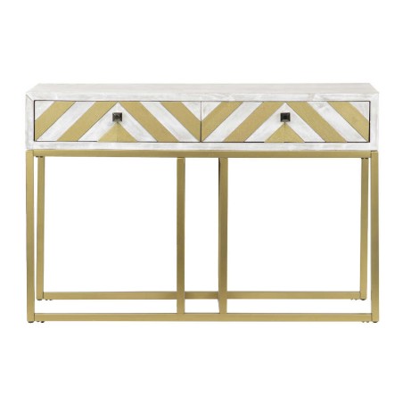 consola madera-metal blanco-dorado 120x35x81 cm