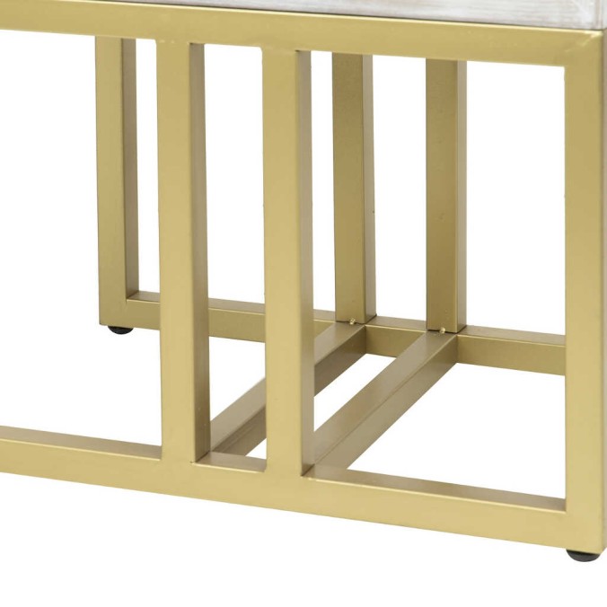 mesita madera-metal blanco-dorado 50x34x55 cm mesita madera-metal blanco-dorado 50x34x55 cm