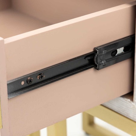 mesita madera-metal blanco-dorado 50x34x55 cm