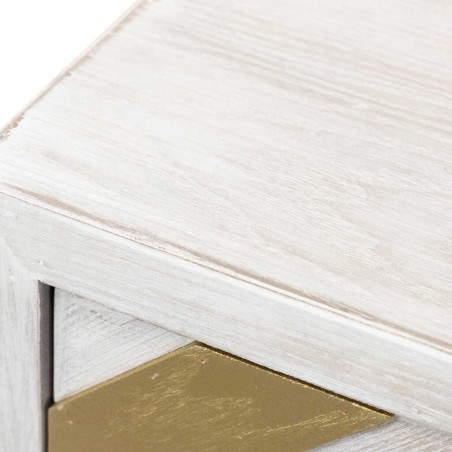 mesita madera-metal blanco-dorado 50x34x55 cm