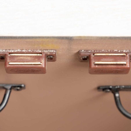 cabinet madera-metal blanco-dorado 100x45x160 cm