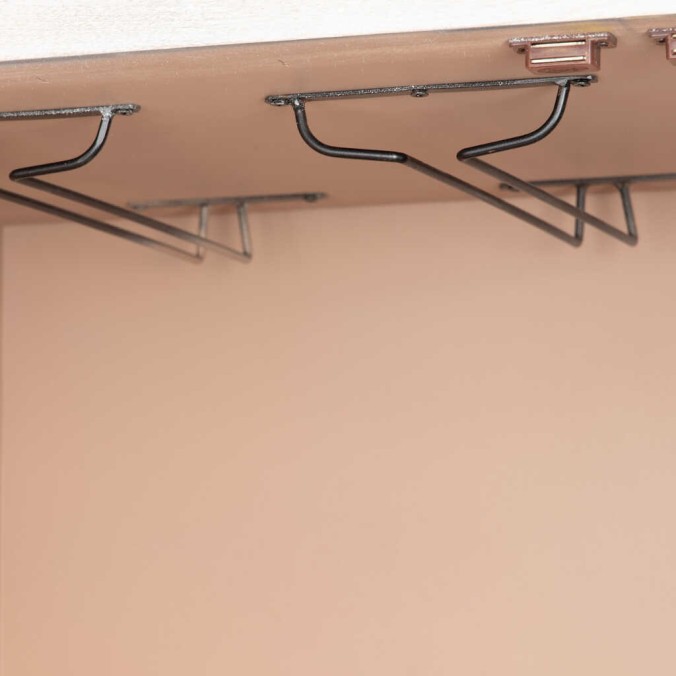 cabinet madera-metal blanco-dorado 100x45x160 cm