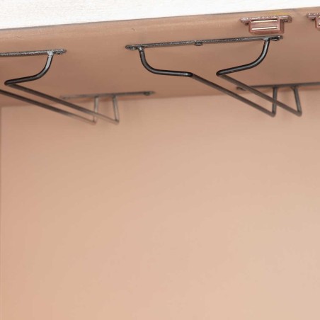 cabinet madera-metal blanco-dorado 100x45x160 cm