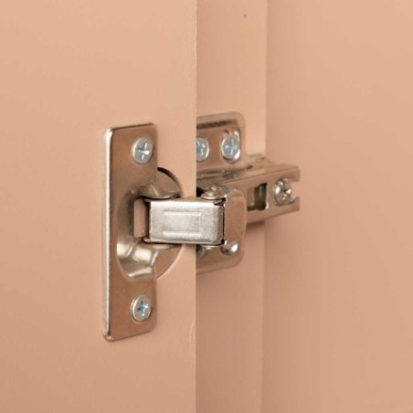 cabinet madera-metal blanco-dorado 100x45x160 cm