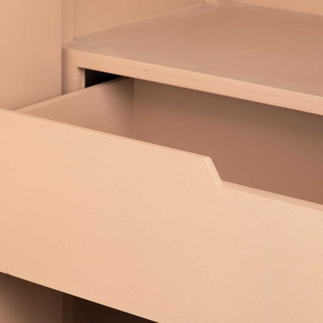 cabinet madera-metal blanco-dorado 100x45x160 cm