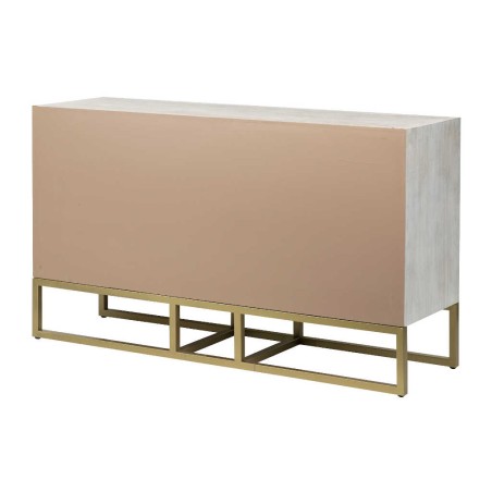 aparador madera-metal blanco-dorado 140x40x82 cm