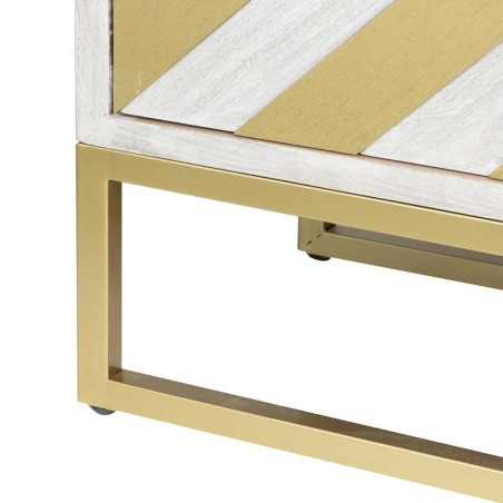 aparador madera-metal blanco-dorado 140x40x82 cm