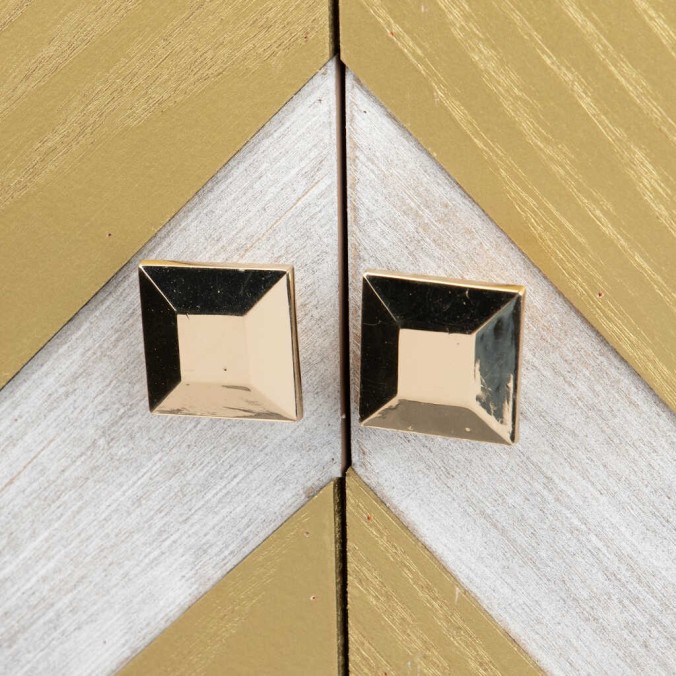 aparador madera-metal blanco-dorado 140x40x82 cm